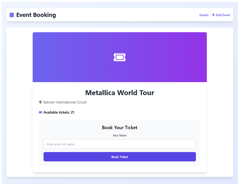 Event Booking System screenshot 3