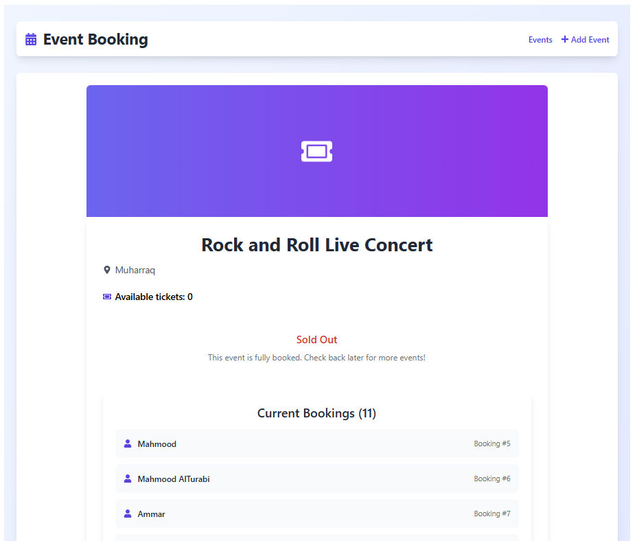 Event Booking System screenshot 4