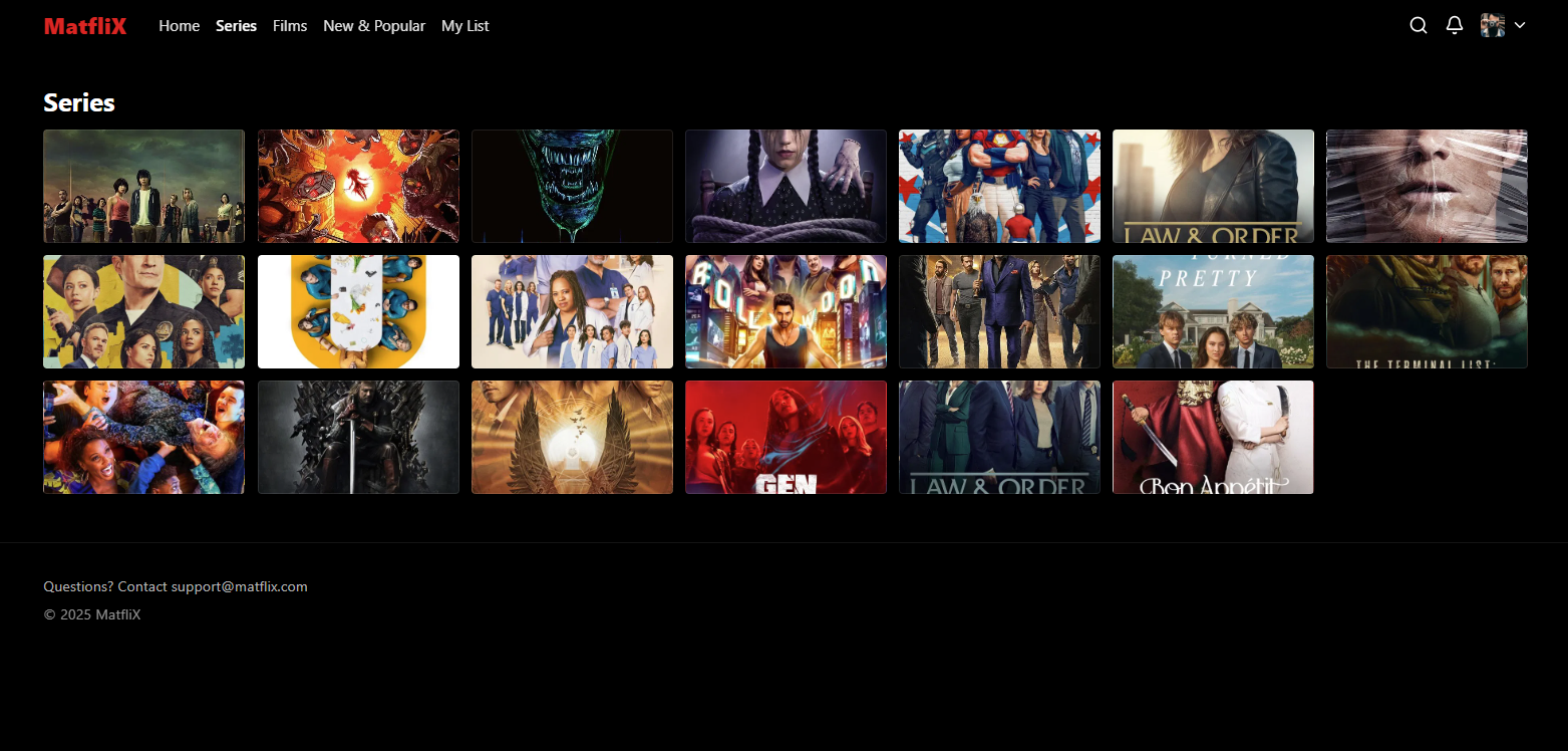 MatfliX — Netflix-style Streaming UI screenshot 3
